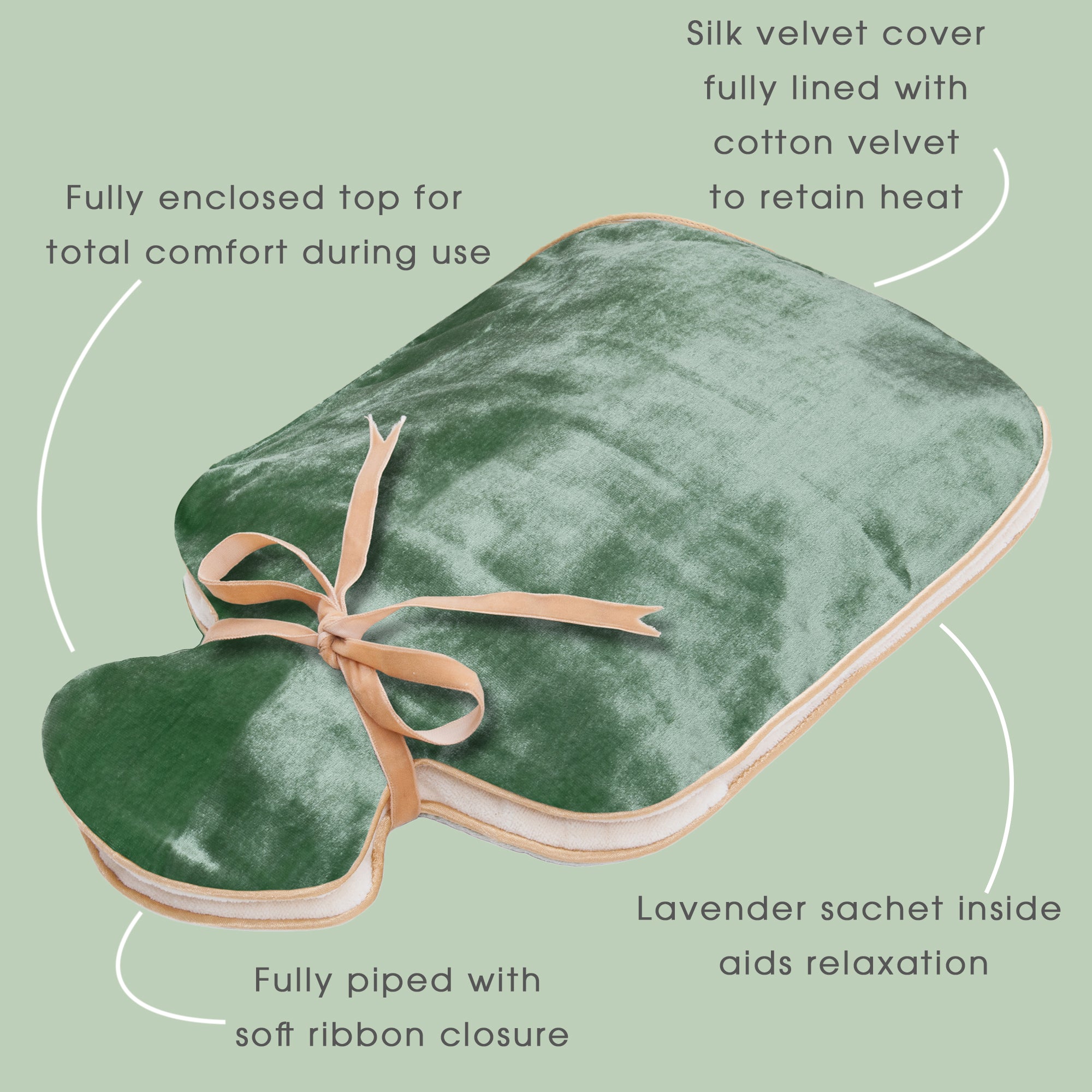 Holistic Silk- Wärmflasche - Seidensamt blau