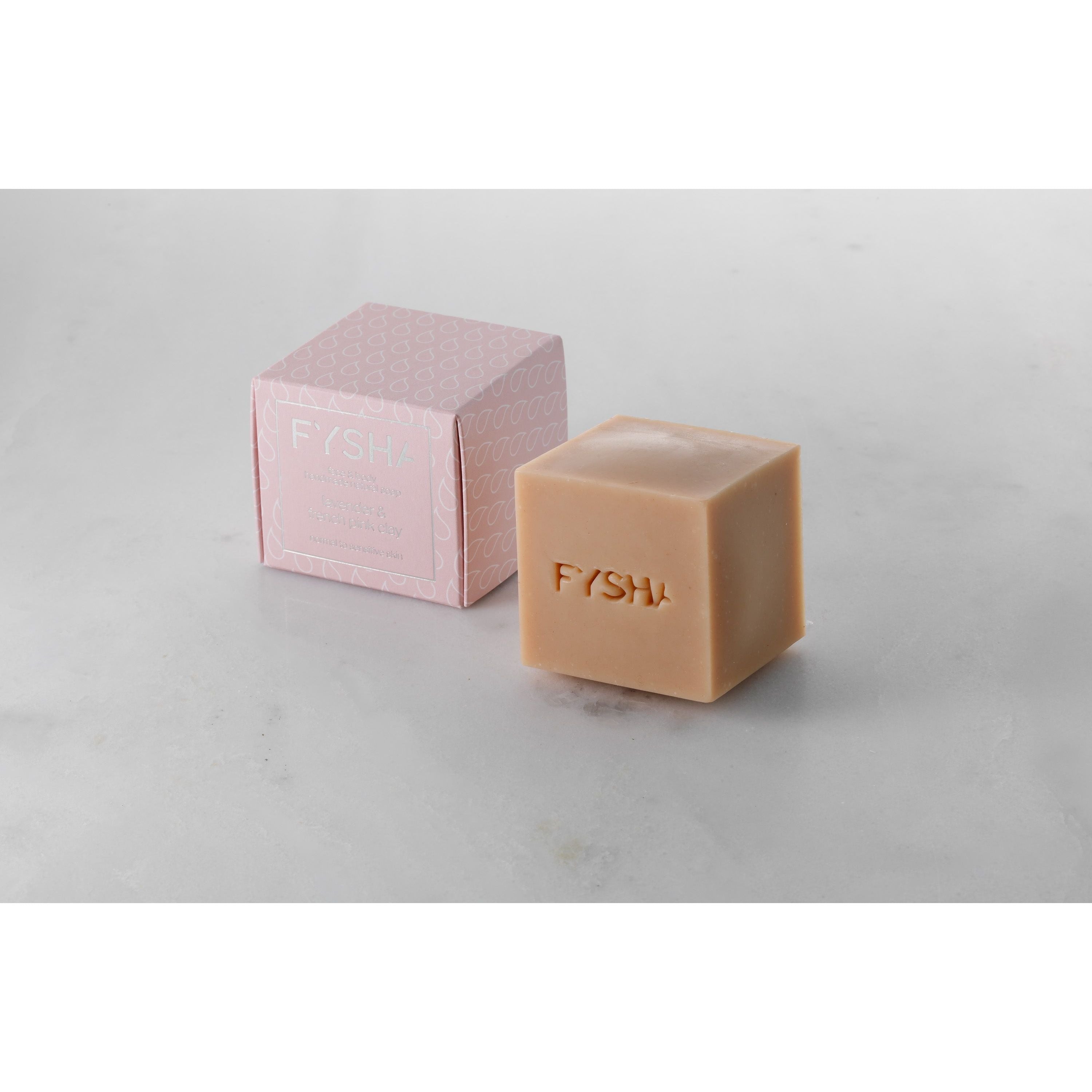 Fysha - Lavender & French pink clay - Soap for face and body - normal and sensitive skin