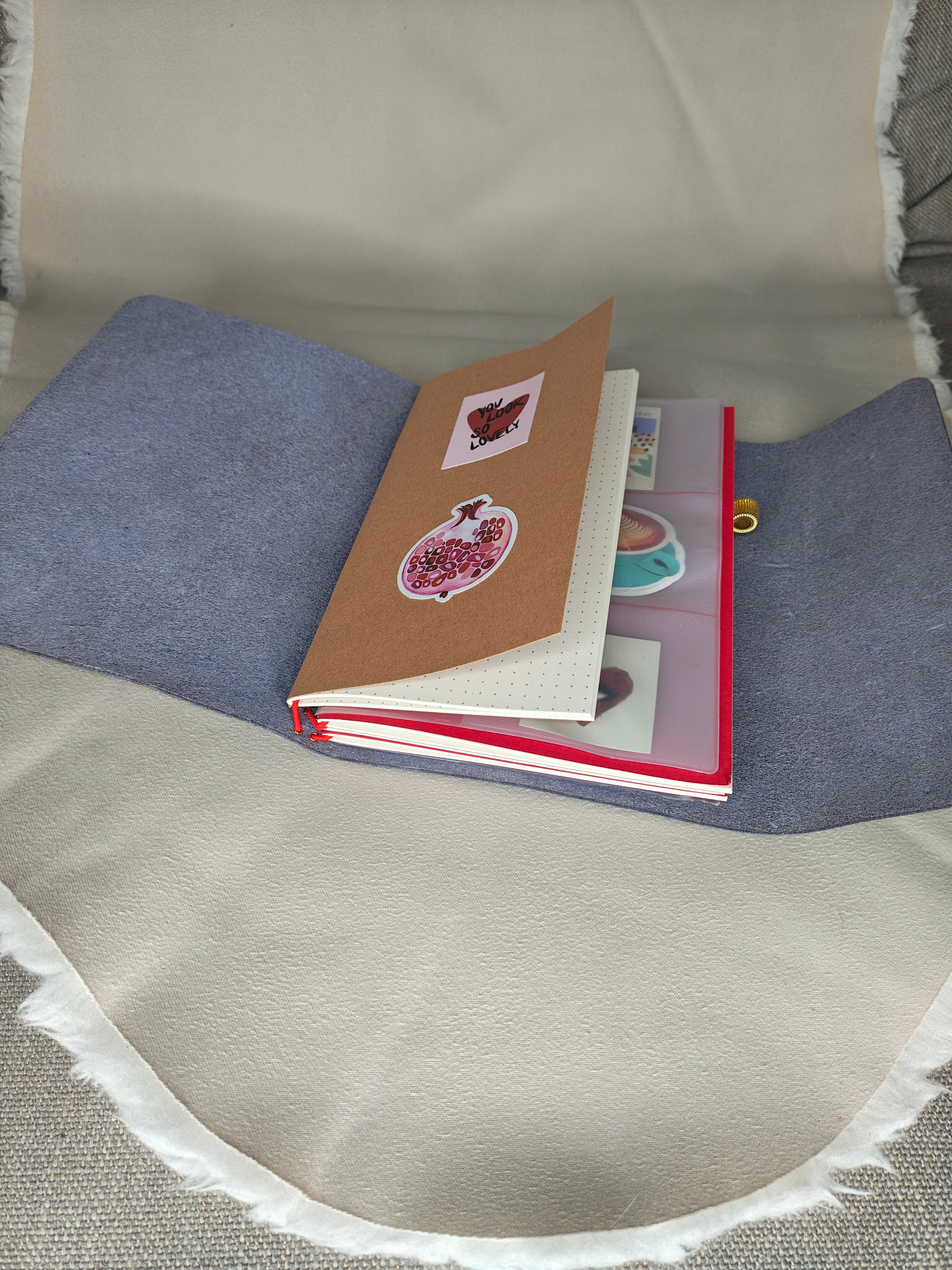La Schiller Art - Leder Notebook - The Traveler marine blau